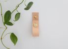 Small Leather Snap Wall Strap [Round End] | Hook in Hardware by Keyaiira | leather + fiber | Artist Studio in Santa Rosa. Item made of fabric & leather