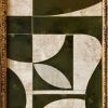 Green Mid-Century Modern Style Collage in Vintage Frame | Paintings by Suzanne Nicoll Studio. Item made of wood with paper works with mid century modern & contemporary style