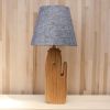 Log Lamps | Table Lamp in Lamps by Made Cozy. Item composed of oak wood and linen