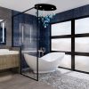 Murano Gemstones in Cascading Design Ideal for Over the Tub | Pendants by Galilee Lighting. Item composed of metal & glass compatible with contemporary and modern style