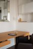 FRONT – Minimalist Work Desk in Solid Oak Wood | Tables by MOR Design. Item composed of oak wood in minimalism or mediterranean style