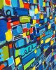 Pike Place - blue geometric abstract painting | Oil And Acrylic Painting in Paintings by Leah Nadeau | Private Residence - Ann Arbor, MI in Ann Arbor. Item made of canvas