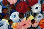 FLORAL EXPLOSION - large floral painting | Oil And Acrylic Painting in Paintings by Marinela Puscasu. Item composed of canvas in contemporary or country & farmhouse style