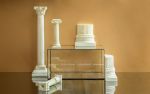 Ionic Column Candleholder Made with Compressed Marble Powder | Candle Holder in Decorative Objects by LAGU. Item made of marble