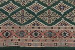 Vintage Bokhara Rug in Forest Green with Pink Geometric | Area Rug in Rugs by Rug and Kilim