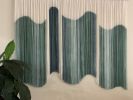 AURORA Green Wavy 3D Curved Modern Textile Wall Art | Macrame Wall Hanging in Wall Hangings by Wallflowers Hanging Art. Item composed of fiber compatible with minimalism and mid century modern style