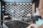 Black and White Lounge | Interior Design by Nisha Tailor Interior Design | Private Residence, St. Louis in St. Louis