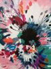 Hibiscus Burst | Oil And Acrylic Painting in Paintings by Judy Century Art. Item made of synthetic