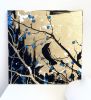Bird on the Sunrise | Drawing in Paintings by Oplyart. Item made of canvas works with mid century modern & japandi style
