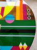 Round Colorful Modern Epoxy Resin Side Coffee Table | Side Table in Tables by Epoxy Coffee Table Shop. Item in boho or contemporary style