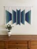 MAZE BLUES 3D Green Blue Hand Dyed Custom Wall Tapestry | Wall Hangings by Wallflowers Hanging Art. Item made of wool with fiber works with minimalism & contemporary style