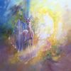 The Roebucks Realm is a large woodland themed oil painting | Oil And Acrylic Painting in Paintings by Gill Bustamante. Item composed of canvas compatible with minimalism and contemporary style