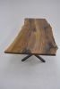 Live Edge Chestnut Solid Wood Dining Table | Tables by Tinella Collection. Item made of oak wood with metal works with contemporary & modern style