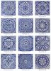 Blue and white wall art installation (1 tile) | Tiles by GVEGA. Item made of ceramic compatible with boho and mediterranean style