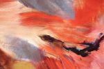 Square Canvas Abstract Landscape Oil and Acrylic | Oil And Acrylic Painting in Paintings by Simona Gocan. Item composed of canvas in contemporary style
