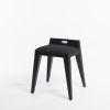 om16.2  black ash Stool | Chairs by olivier moravik | Centre Bonlieu in Annecy. Item made of wood with fabric works with minimalism & contemporary style