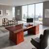Bespoke Live Edge Tang Single Slab Executive Desk & Table IV | Communal Table in Tables by Dynasty Artisan. Item made of wood works with minimalism & contemporary style