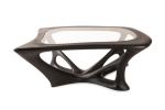 Ariella Coffee Table w/ Glass Top, Solid Wood, Ebony Finish | Tables by Amorph. Item made of wood with glass